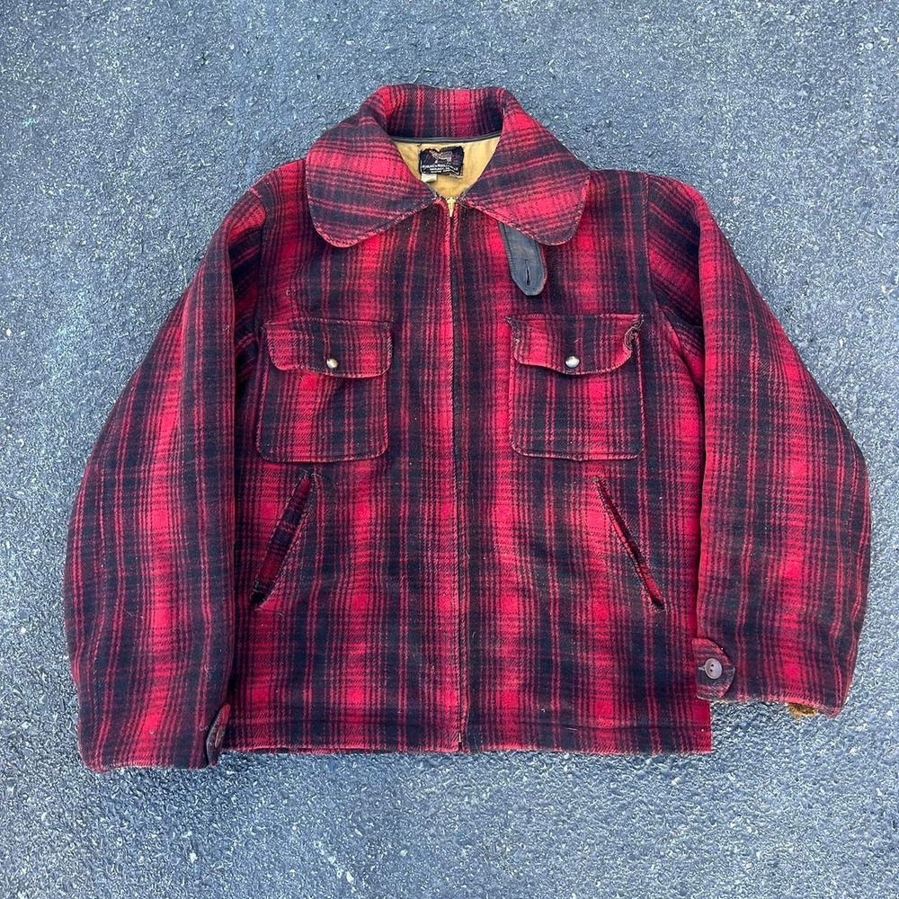Woolrich Jacket Mens M / 38 Hunting Wool Mackinaw Buffalo Plaid 503 Coat 1950s